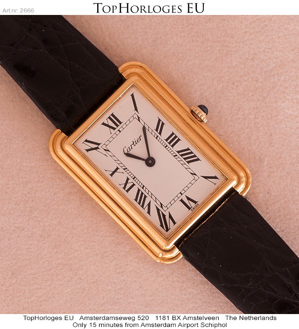 Cartier Tank vintage watch with stepped bezel TopHorloges.EU